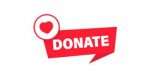 Red "Donate" button icon, symbolizing online charity fundraising and patron contributions for libraries.
