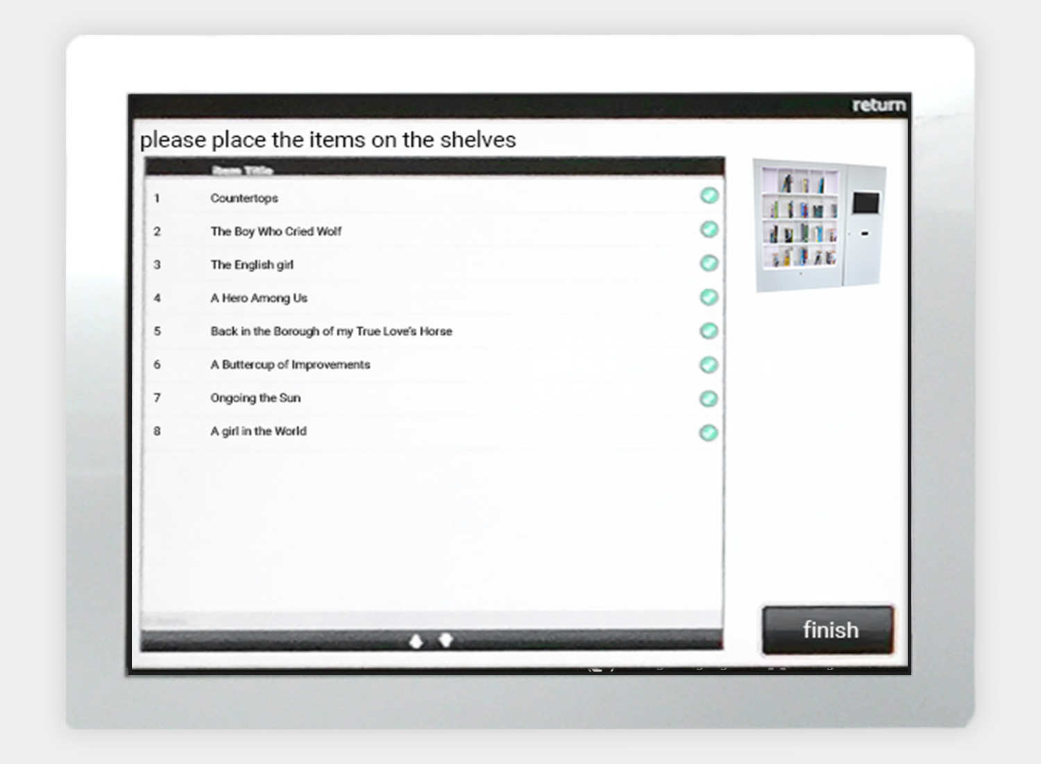 Library return software items returned