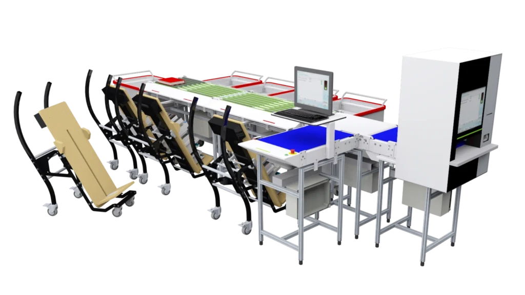 flexAMH configuration with ergonomic return carts
