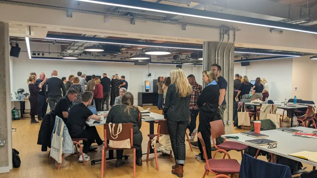 Library professionals attending the Bibliotheca Helpdesk breakout session at the North Roadshow, The Stockroom